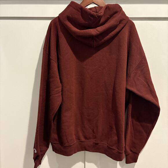 Champion Harvard Hoodie Mens XL Maroon Pullover 1636 Logo Embroidered Sweatshirt - Picture 6 of 12